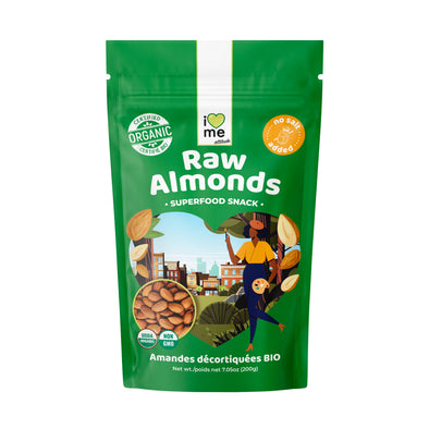Organic Almonds raw unsalted no shell I LOVE ME attitude